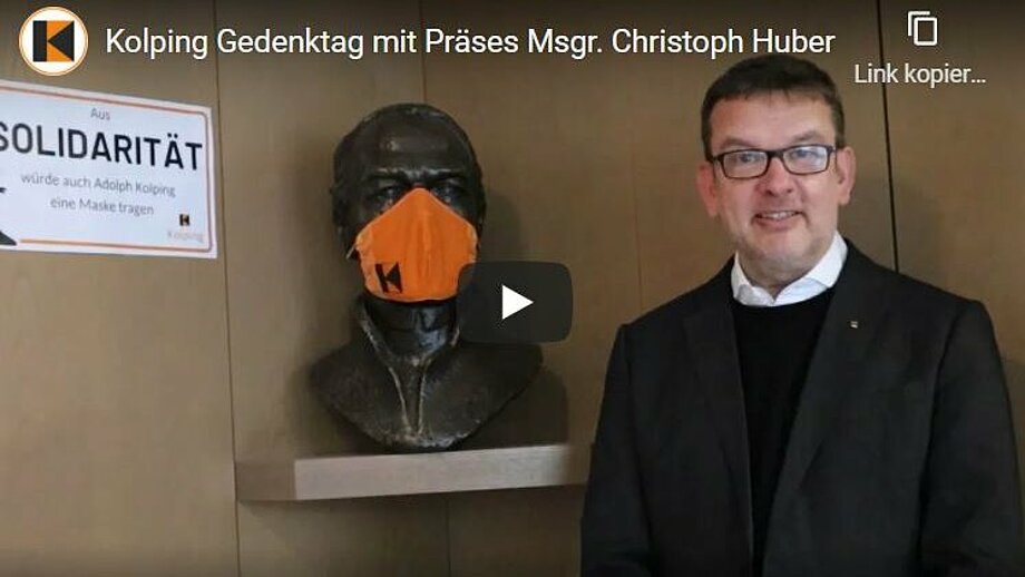 YouTube-Film-Thumbnail vom Gedenktagvideo des Kolping-Diözesanpräses Christoph Huber